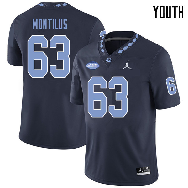 Jordan Brand Youth #63 Ed Montilus North Carolina Tar Heels College Football Jerseys Sale-Navy